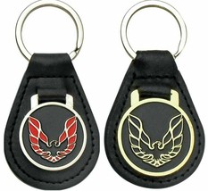 1 Each Gold &amp; Red Leather Keychain Ring Wings Up Bird Pontiac Firebird/T... - £24.02 GBP