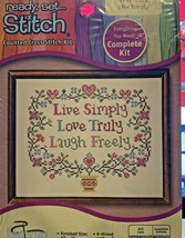 Janlynn LIVE SIMPLY Live Love Laugh Counted Cross Stitch Kit 8&quot; x 7&quot; - $9.78