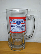 Large Budweiser Beer Glass/Mug w/ Handle approx. 24 oz. Heavy! King of B... - $18.01