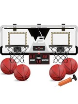 2-Player Foldable Bounce Back Over the Door Basketball Hoop Game Indoor/... - £23.79 GBP