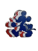 Disney Pin Trading Mickey Mouse Running Red White Blue July 4th America Flag - £5.75 GBP