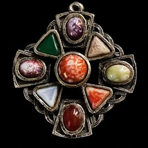 Celtic Style Pendant with Faux Agate Stones - $22.00