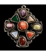 Celtic Style Pendant with Faux Agate Stones - £17.30 GBP