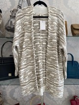 MAJE Ecru Cotton Blend Open Front Cardigan/Sweater Style#E16MAYA Sz L $445 - £140.71 GBP