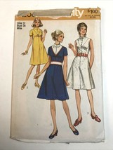 1971 Simplicity 9258 Misses Dress and Belt Size 14 Bust 34 Miss Cut - $5.08