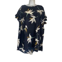 Lane Bryant Blue Floral Ruffle Sleeve Blouse Women’s Plus Size 22L - $18.80