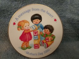Vintage Avon 1990 Mothers Day Plate A Message From The Heart Mini Collectible - $4.75