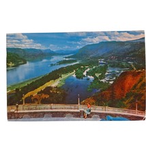 Postcard View From Crown Point Oregon At Vista House Columbia River Chrome - £5.44 GBP