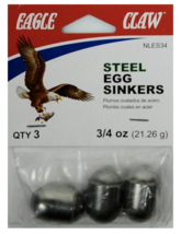 Eagle Claw Steel Egg Sinker, Fish Weight, Non-Lead, 3/4 Oz., Pack of 3 - $3.95