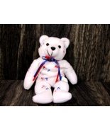 Art&#39;s Toy Mfc Co. 777 Beanbag Bear Red White Blue Souvenir Plush Stuffed... - $14.84