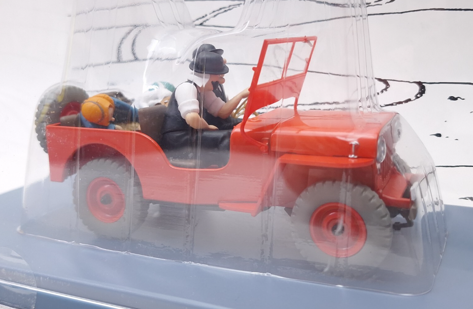 HERGE TINTIN RED JEEP WILLYS #06 Car Figure 1/24 Metal Diecast - $107.20