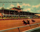 Delaware Park Horse Race Track Wilmington DE Linen Postcard A7 - £3.30 GBP