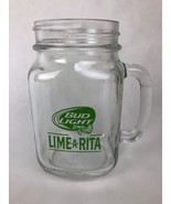 Bud Light Lime-A-Rita Clear Drinking Mugs Mason Jar Glasses 5-1/4&#39;&#39;Tall ... - £6.80 GBP