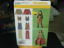 Simplicity 2484 Girl&#39;s Jumper, Vest, Jacket &amp; Cropped Pants Pattern - Si... - $7.09