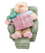 Cast Art Papa Pig Reading Three Little Pigs To Sleeping Piglet 1993 Figu... - €8,48 EUR