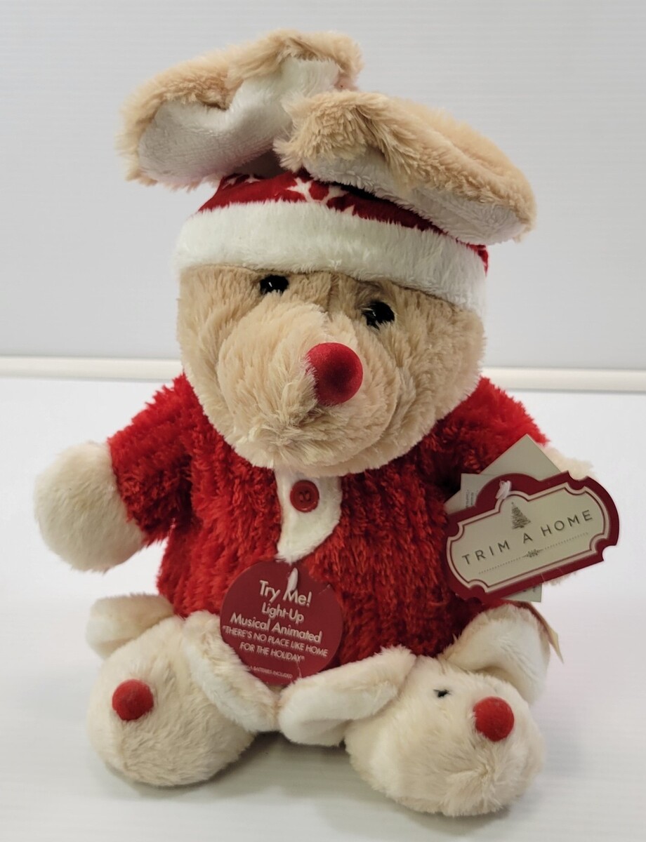 VV) Dan Dee Musical Animated Plush Christmas Reindeer Bear Bunny Decoration - $14.84