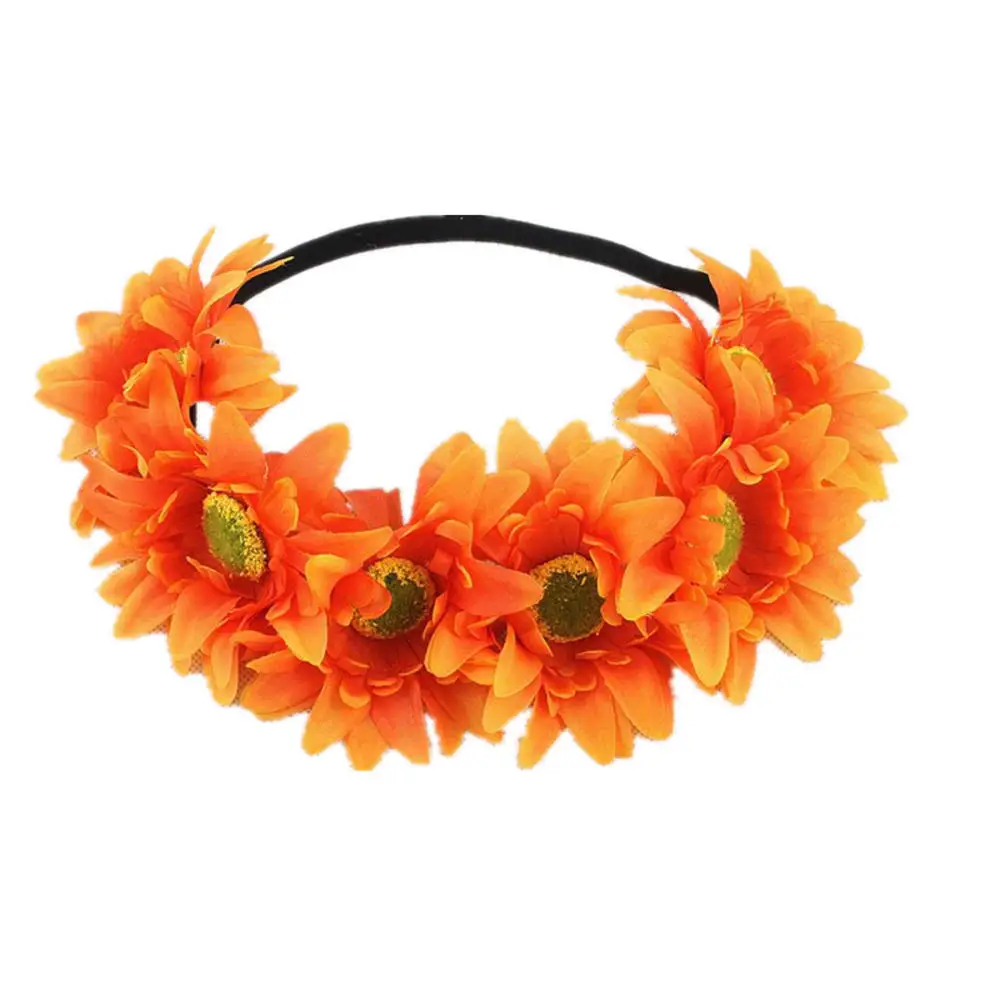 House Home Sunflower Crown Boho Style Headband Hair Decor Accessory Wedding Fest - £19.98 GBP