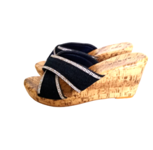 Sasha Fabiani Wedge Navy Sandals with sparkly straps  Size 6 - £19.78 GBP