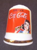 Coca-Cola Lady  thimble  Porcelain - £4.82 GBP