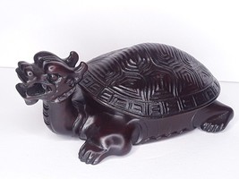 1980s Chinese hand carved Lidded Dragon wood table box - £97.31 GBP