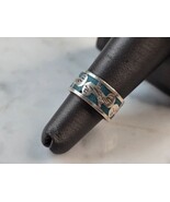 Womens Vintage Estate Sterling Silver Modernist Enamel Ring 5.2g E7636 - $39.60