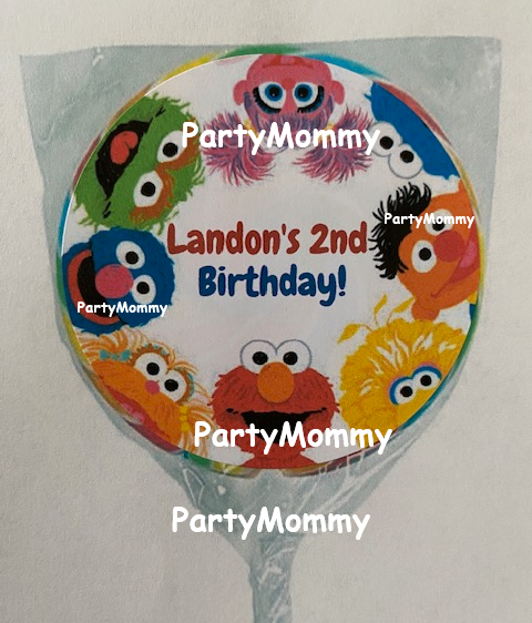 Personalized Sesame Street Stickers Labels Tags Birthday Party Favors 2.5" (12)