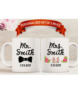 Mr and Mrs Mugs, Bride and Groom Mugs, Wedding Mugs, Mr Mrs Mugs, Mr and... - £20.68 GBP