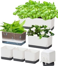 Vugosson Self Watering Planters Pots For Indoor Plants, 7 Pack Plastic Planter - £29.81 GBP