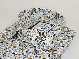 Men's Shirt By CASILA Turkey Cotton Blend Long Sleeves 501730-02 Yellow Floral image 5