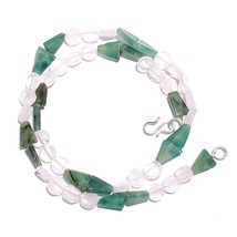 Natural Green Aventurine Crystal Gemstone Smooth Beads Necklace 17&quot; UB-4961 - £7.81 GBP