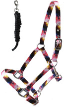 Nylon Premium Horse Tack Fully Adjustable Patterned Halter Lead 606Printed - $24.99
