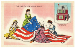 The Birth Of Our Flag Betsy Ross House Philadelphia Pennsylvania Postcard - £7.08 GBP
