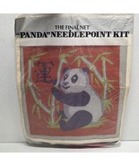 Clairol The Final Net Panda &amp; Bamboo Needlepoint Kit Vintage 12&quot; x 12&quot; - $40.01