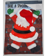 Style Selections Christmas Santa Garden Flag 12.5&quot; x 18&quot; Double Sided 3D... - £7.57 GBP