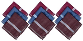 Men&#39;s Handkerchiefs Cotton Pocket Square Hankies Plaid Pattern Perfect 9 Pcs - £9.23 GBP