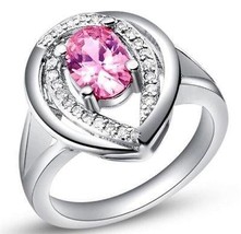 Pink Gem Fashion Ring Size 7 - £7.02 GBP