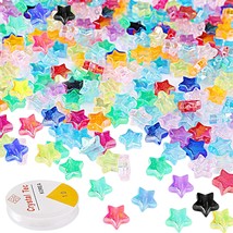 220 Pcs Star Beads, 10Mm Friendship Bracelet Beads Clear Acrylic Star Shape Spac - £8.96 GBP