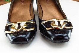 Me Too Women Sz 5 M Black Pump Patent Leather Shoes - £15.73 GBP