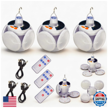 4000mAh 3 Pack Folding Solar Camping Lights Lantern Waterproof USB Colla... - $57.11