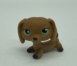 Littlest Pet Shop LPS Authentic #139 Dachshund Brown Puppy Dog Green Eye... - $14.03