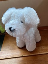 Gently Used Manhatten Toy Plush White Cute Puppy Dog w Red Heart Stuffed Animal - £9.08 GBP