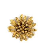 Vintage Trifari Brooch Signed Flower Pin Gold Textured 2&quot; Rare - €36,27 EUR