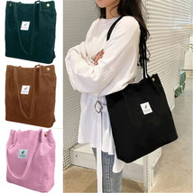 Women Canvas Corduroy Tote Bags Handbag Ladies Messenger Shoulder Bag Tr... - £13.58 GBP