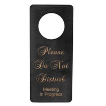 BLACK - Please Do Not Disturb Meeting in Progress Door sign - Wood - £15.49 GBP