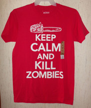NWT MENS urban PIPELINE &quot;KEEP CALM AND KILL ZOMBIES&quot; RED NOVELTY TSHIRT ... - $18.65