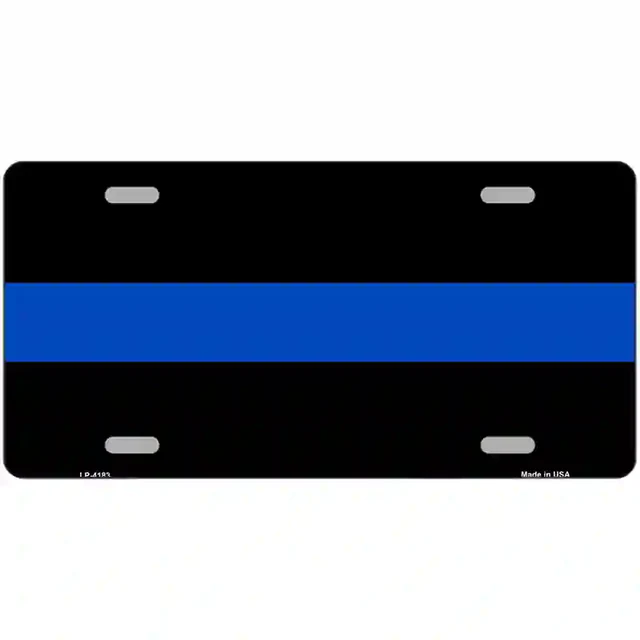 Thin Blue Line Police Metal Novelty License Plate - 6&quot; x 12&quot; - $9.99