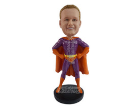 Custom Bobblehead Superhero In Action Costume And Long Cape - Super Heroes &amp; Mov - £70.38 GBP