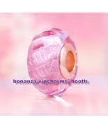 Mother&#39;s Day Release Moments Rose Gold Glittering Grooves Murano Glass C... - £5.31 GBP