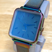 Ortz Lady Rainbow Themed Japan Movt Mesh Square Analog Quartz Watch~New Battery - £13.66 GBP