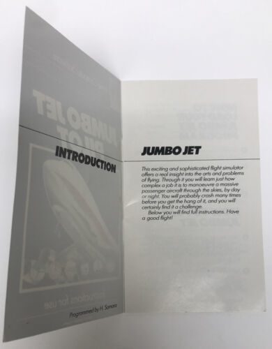 Jumbo Jet Pilota Atari 400/800 Brochure Item image 3